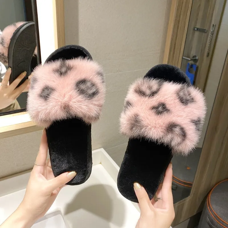 Winter Women Fashion Brand Woolen Warm Fur Slipper
