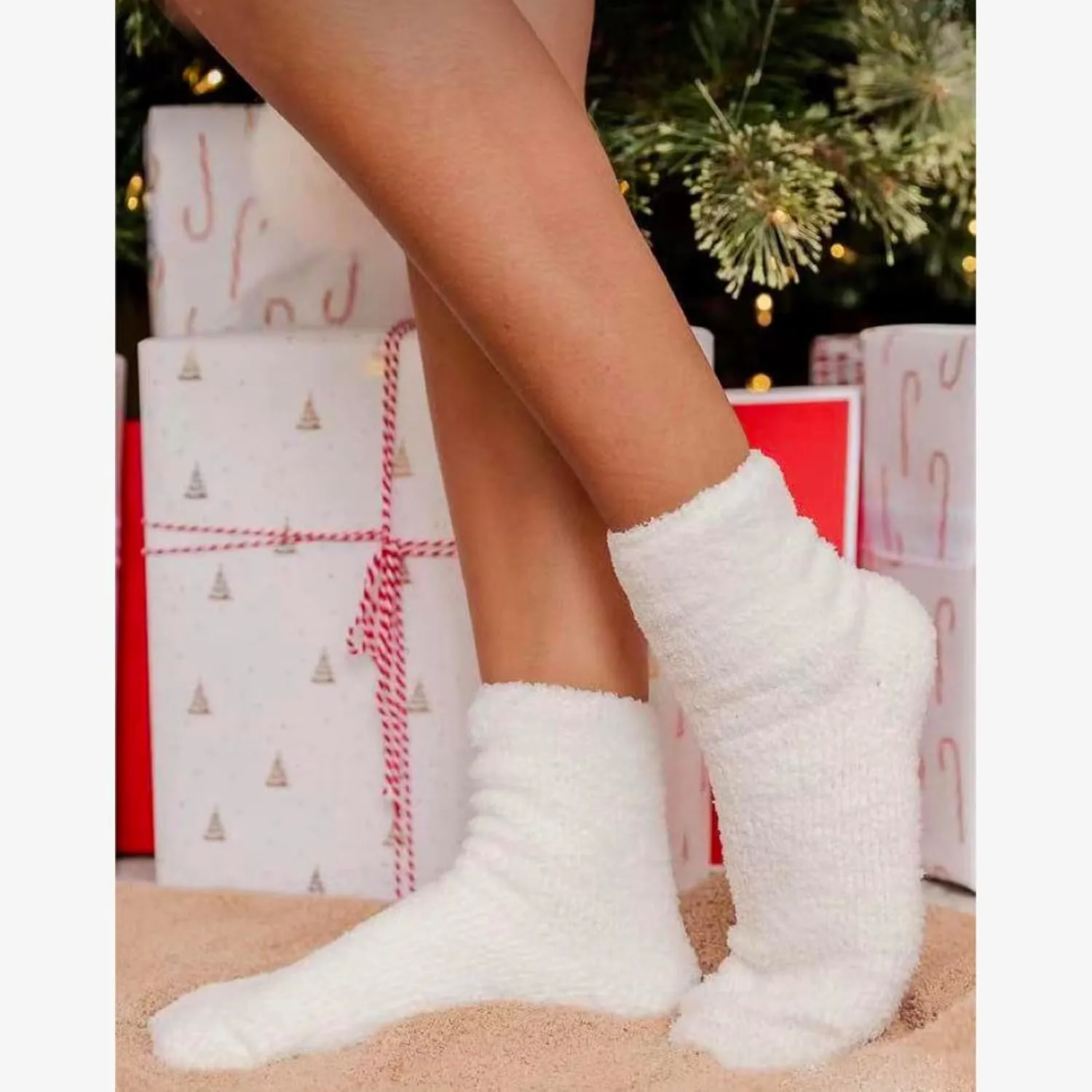 Women Fuzzy Socks Warm Fluffy Microfiber Ultra Soft Plush Socks Winter Warm Slipper Socks Christmas Spa Socks 4PACKS