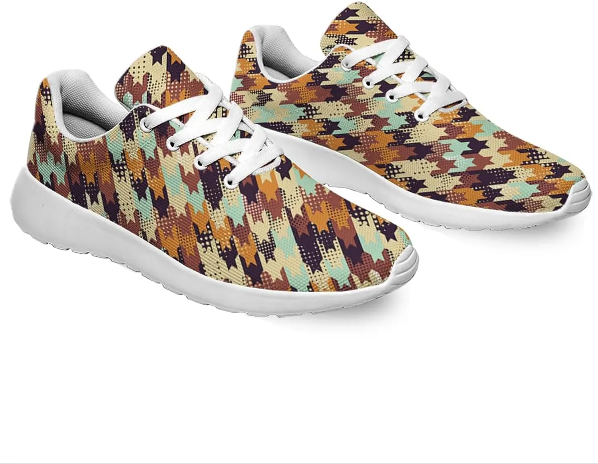 Women Men Colored Houndstooth Dots Shoes Personalited 3D Print Running Shoes Athletic Tennis Sneakers