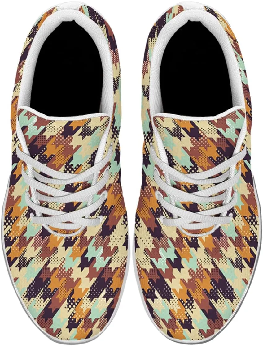 Women Men Colored Houndstooth Dots Shoes Personalited 3D Print Running Shoes Athletic Tennis Sneakers
