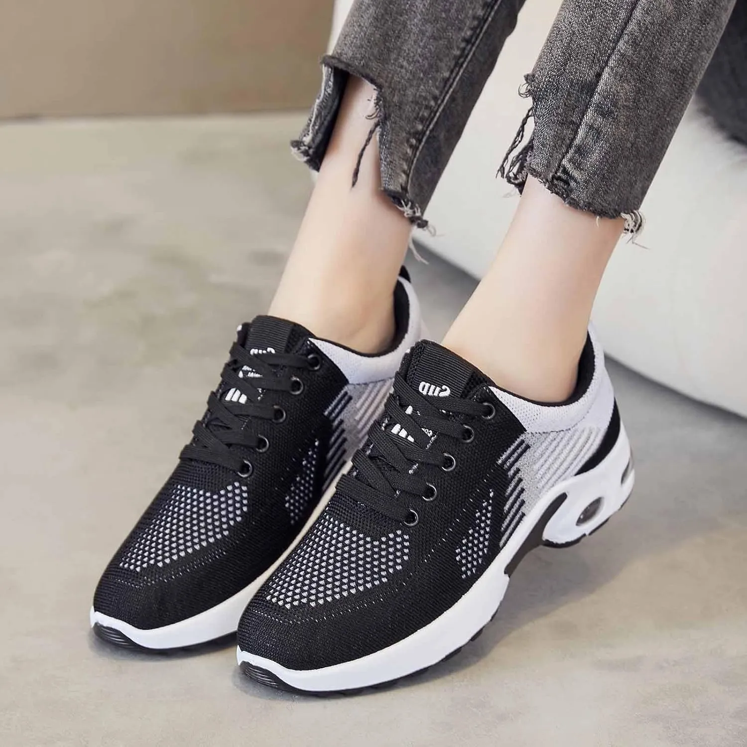 Women Running Shoes Arch Support Wide Sneakers Orthopedic Stretch Cushion Shoes Wide Width Toe Box Shoe Plantar Fasciitis Tennis Sneakers