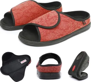 Women 's Open Toe Diabetic Recovery Slippers,Adjustable Width Walking Shoes for Arthritis Edema Swollen Feet、Plantar Fasciitis、Elderly