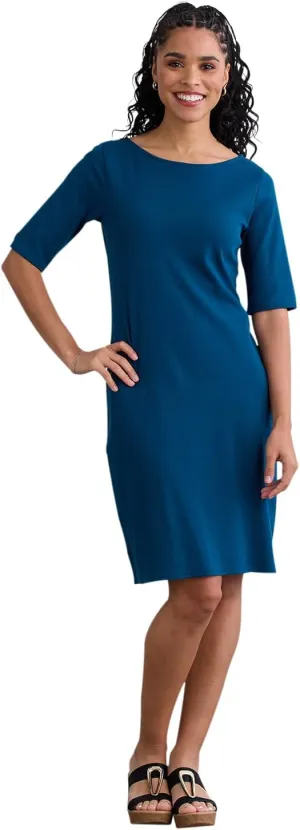 Women's 100% Organic Pima Cotton Half Sleeve Boat Neck Dress