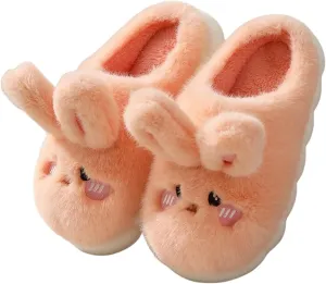 Women's & Men's Warm Plush Rabbit Slippers - Adult Cotton Indoor Non-Slip Home Thick Bottom Slippers for Winter Warmth