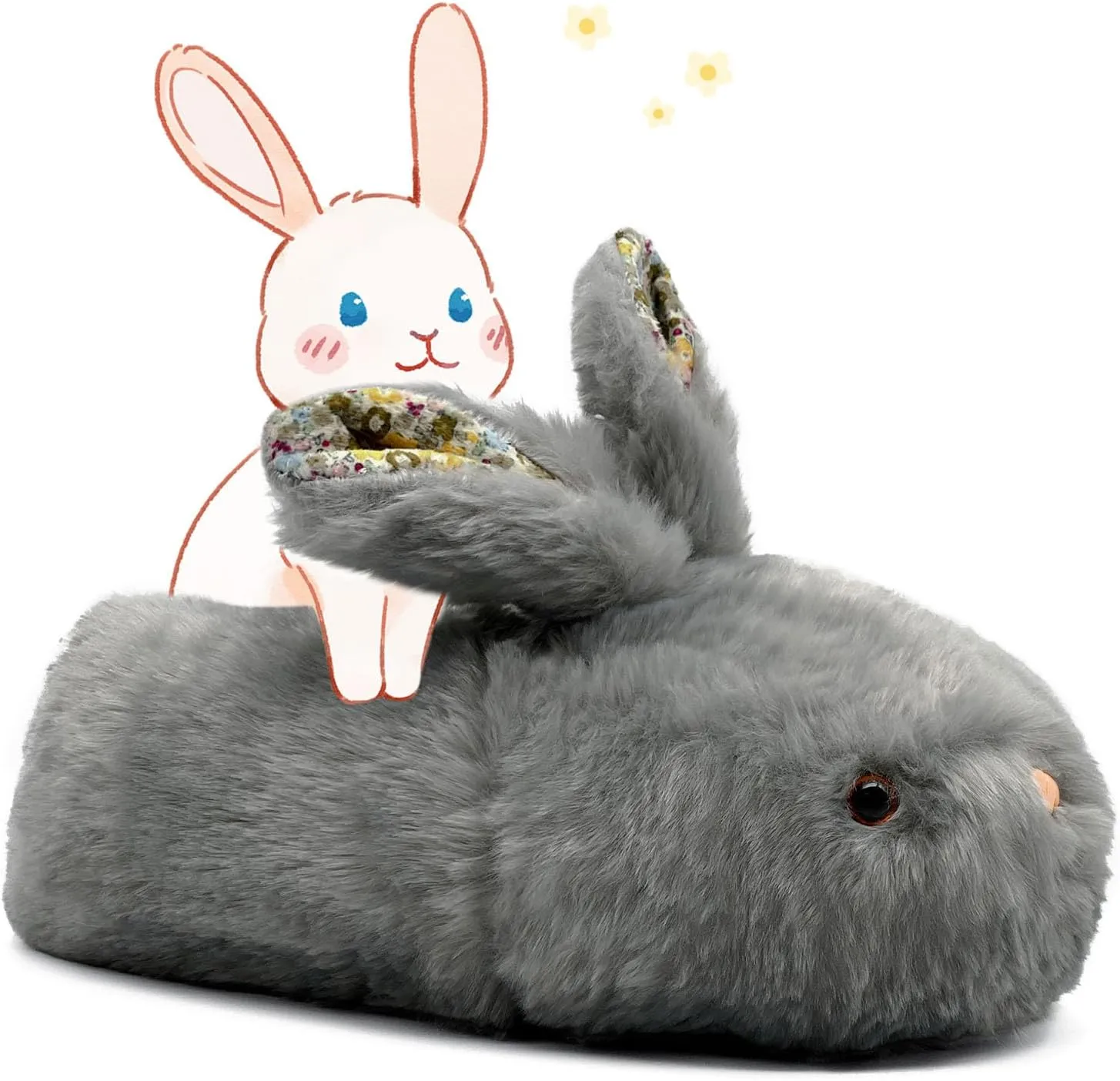 Womens Bunny Cute Animal Slippers Adult House Fuzzy Easter Rabbit Ladies Memory Foam Comfy Fluffy Indoor Outdoor Slippers