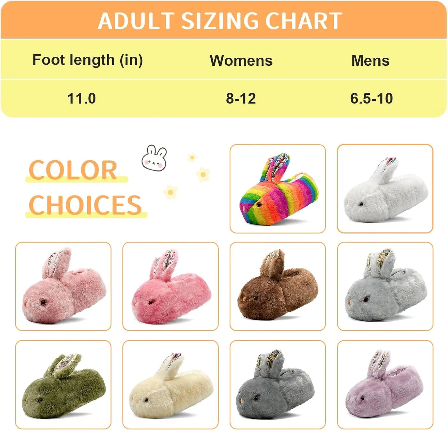 Womens Bunny Cute Animal Slippers Adult House Fuzzy Easter Rabbit Ladies Memory Foam Comfy Fluffy Indoor Outdoor Slippers