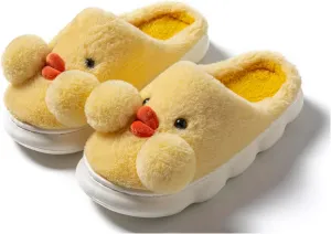 Women's Duck Animal Fuzzy Soft Plush Winter Warm Cotton Slippers