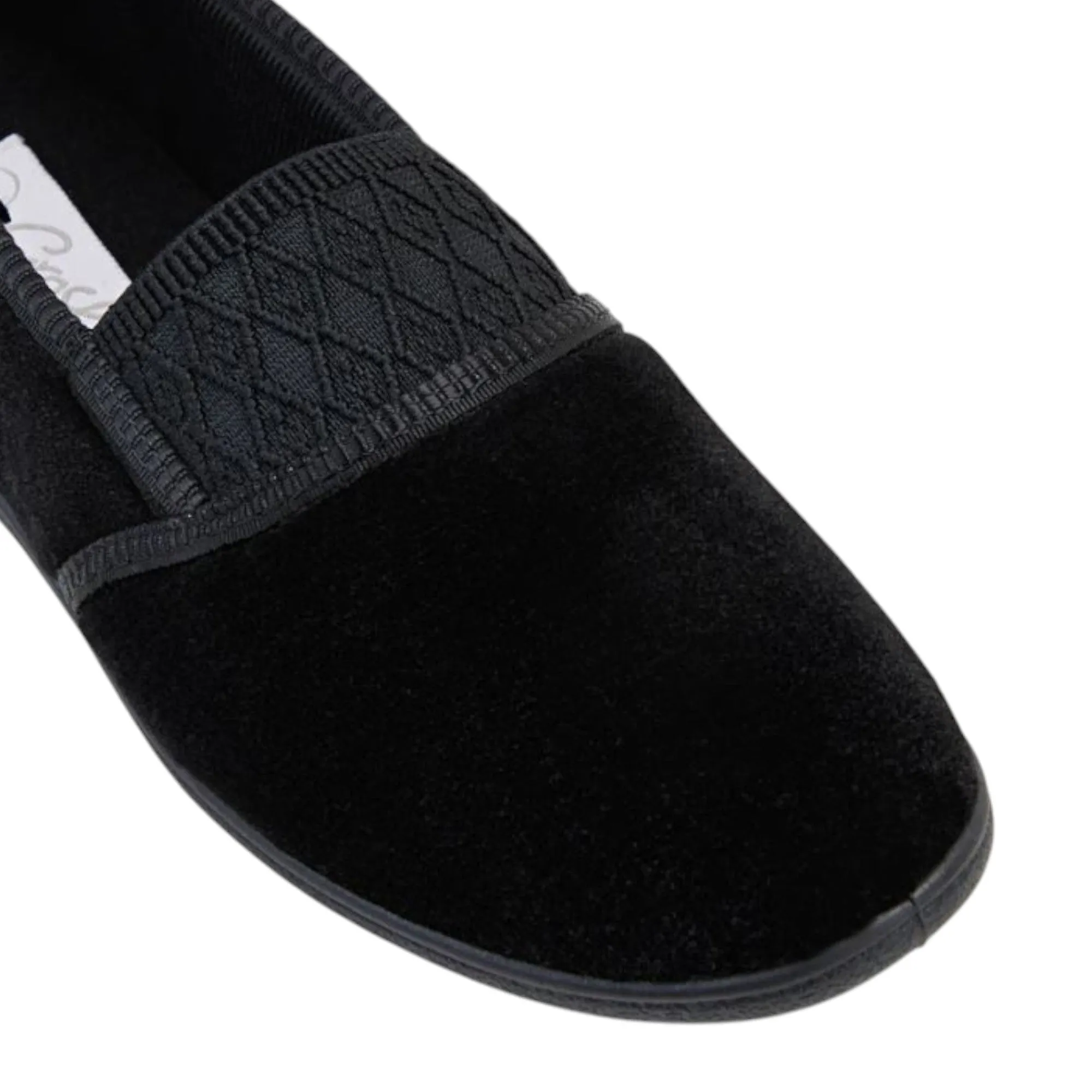 Womens Grosby Candy Black Slippers Slip On Flats Ladies Shoes