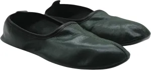 Women's Indoor Leather Slippers Dark Green Traditional Babouche House Shoes Barefoot Moccasin Tai Chi Shoes