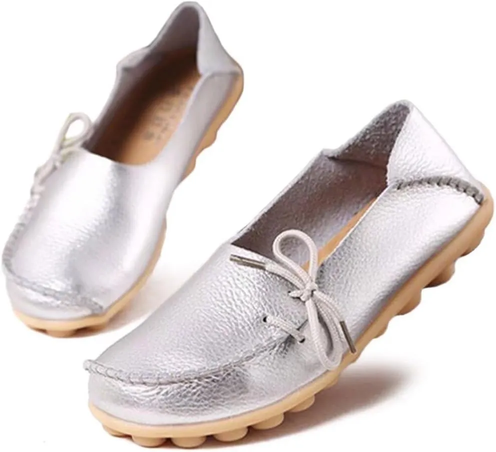 Women's Leather Slipper Loafers Flat Shoes Slip-Ons