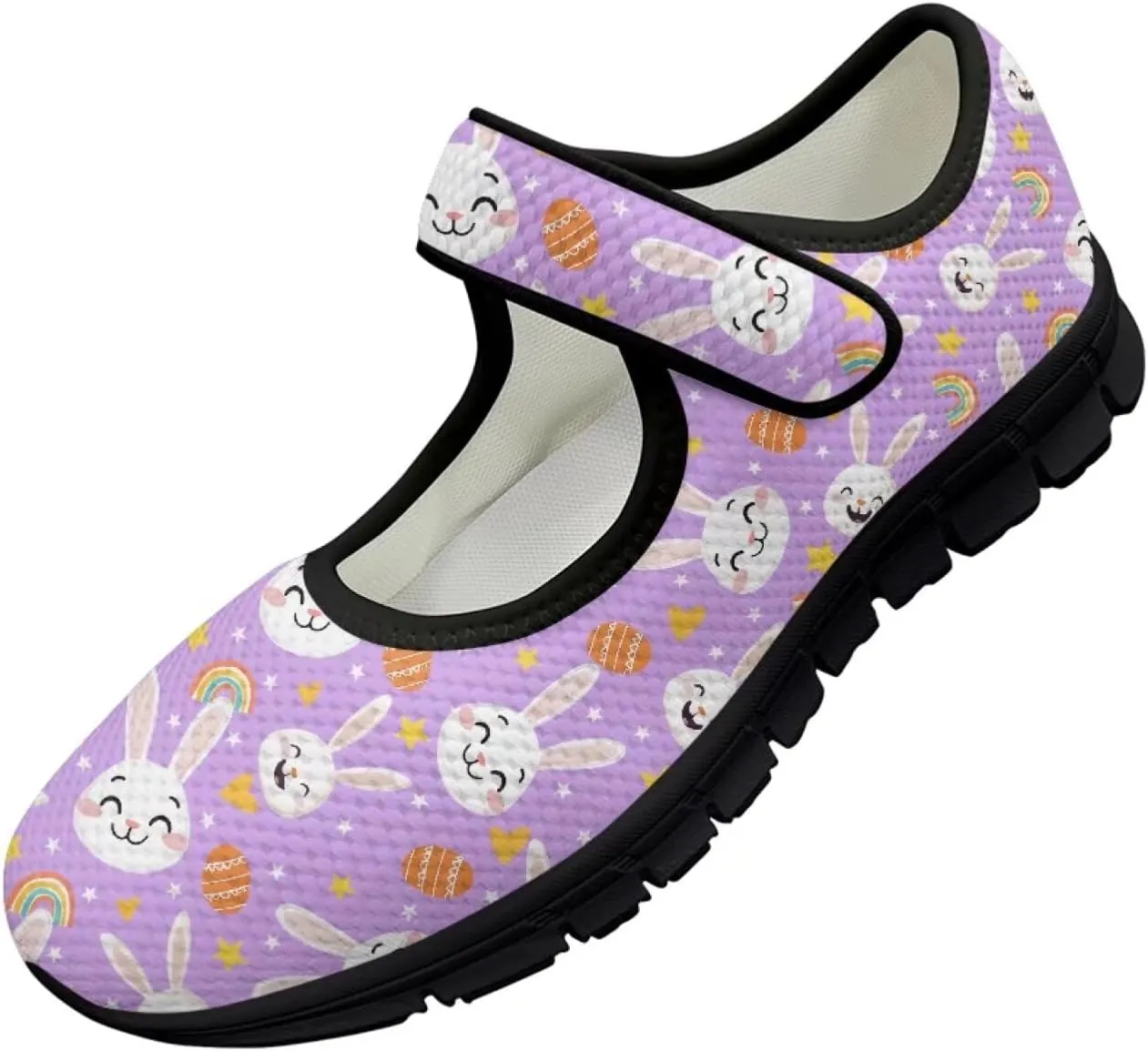 Women's Mary Jane Shoes Breathable Casual Walking Sneakers Closed Toe Fashion Lightweight Office Work Flats