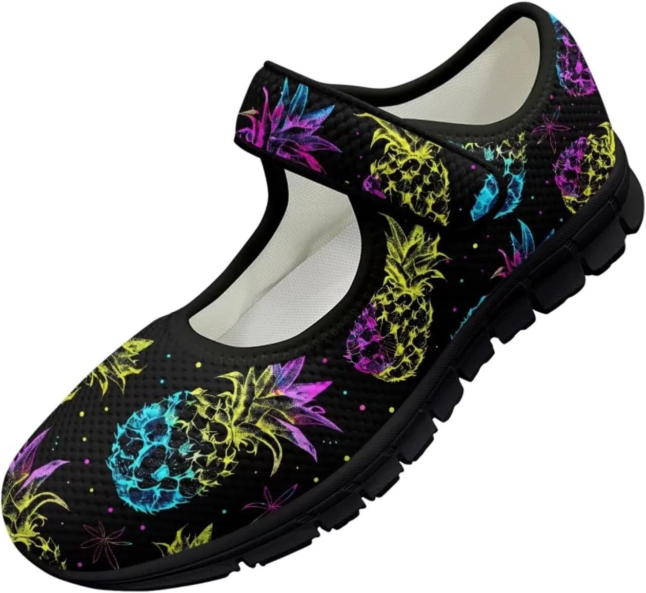 Womens Mary Jane Sneakers Breathable Mesh Casual Shoes Lightweight Non Slip Comfort Flats for Walking Tennis