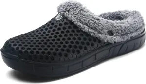 Women's Men's Indoor Outdoor Cotton Slippers Garden Clogs Breathable Mesh Lightweight Non-Slip Sole Winter Warm Shoes