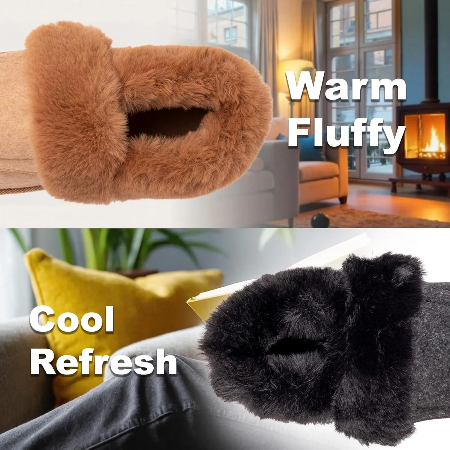 Women's Micro Suede Faux Fur Fleece Lined Cozy 80-D High-Density Memory Foam Winter Slipper Bootie Breathable House Shoes Non Skid Indoor Outdoor Sole