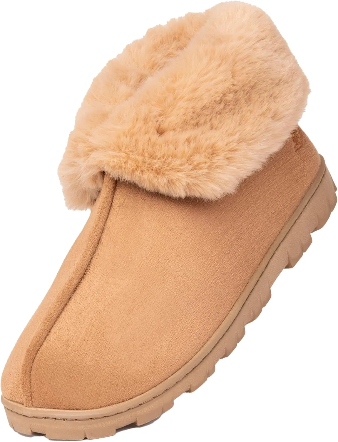 Women's Micro Suede Faux Fur Fleece Lined Cozy 80-D High-Density Memory Foam Winter Slipper Bootie Breathable House Shoes Non Skid Indoor Outdoor Sole