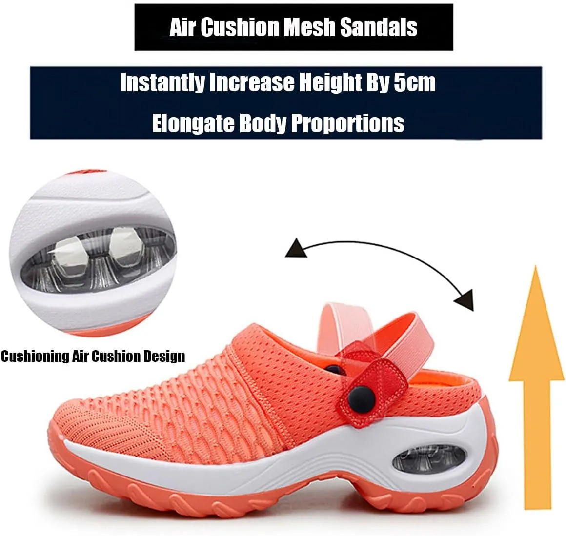 Women's Orthopedic Clogs with Air Cushion Support to Reduce Back and Knee Pressure,Mesh Shoes Slip-On Slippers