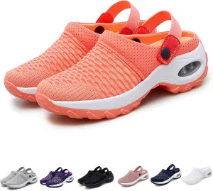 Women's Orthopedic Clogs with Air Cushion Support to Reduce Back and Knee Pressure,Mesh Shoes Slip-On Slippers