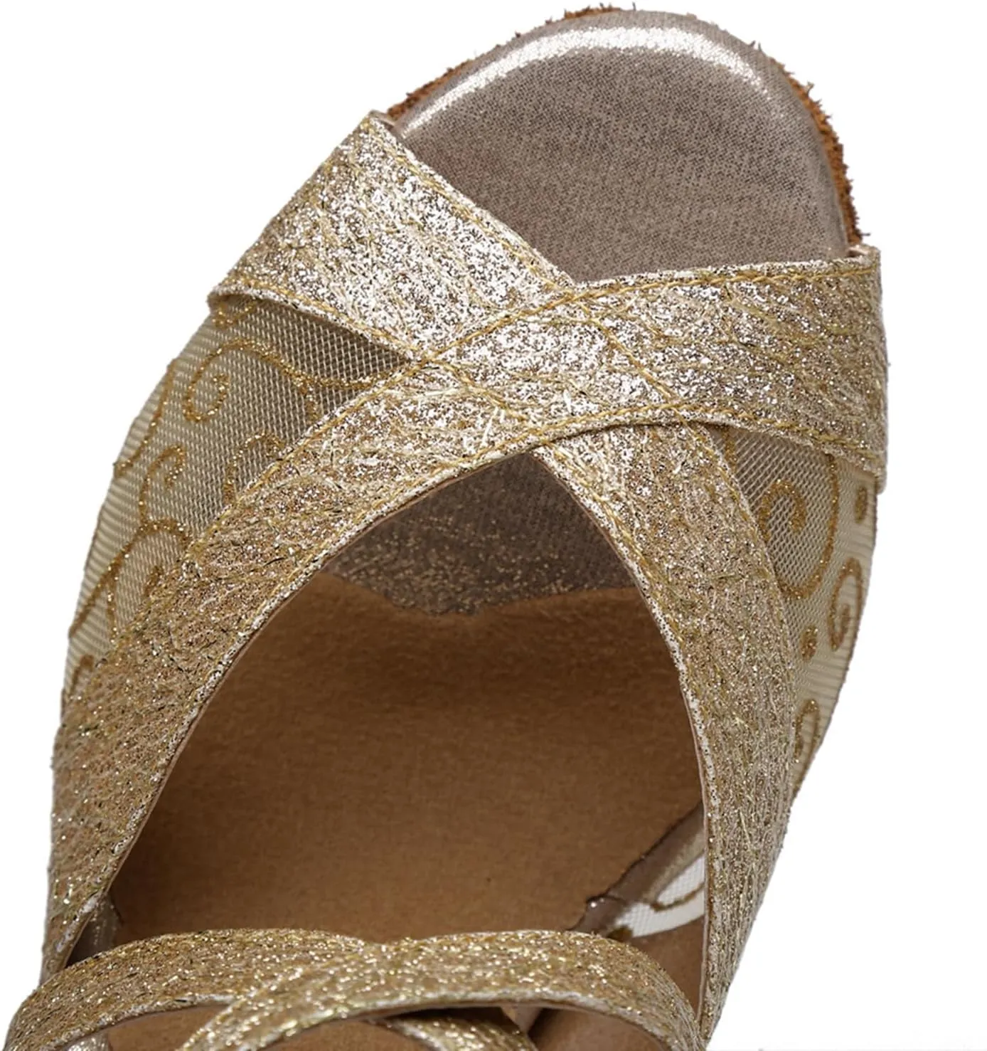 Women's Peep-Toe Breathable Mesh at Vamp Synthetic Ballroom Tango Jazz Party Wedding Practice Dance Shoes