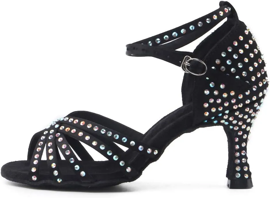 Women's Rhinestone Ballroom Dance Shoes Latin Performance Wedding Shoes For 1920s Party Shoes
