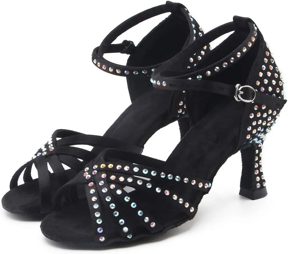 Women's Rhinestone Ballroom Dance Shoes Latin Performance Wedding Shoes For 1920s Party Shoes