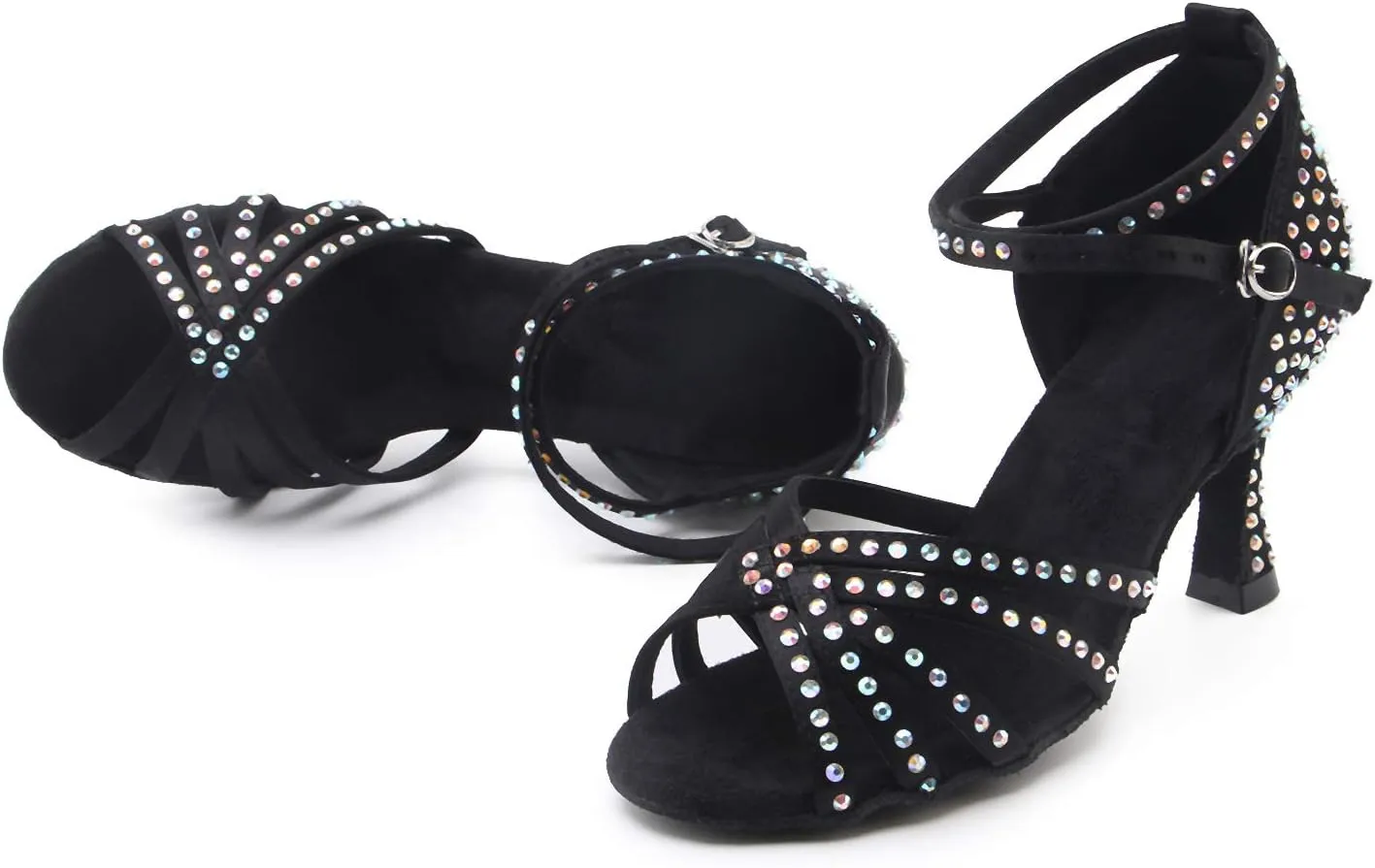 Women's Rhinestone Ballroom Dance Shoes Latin Performance Wedding Shoes For 1920s Party Shoes