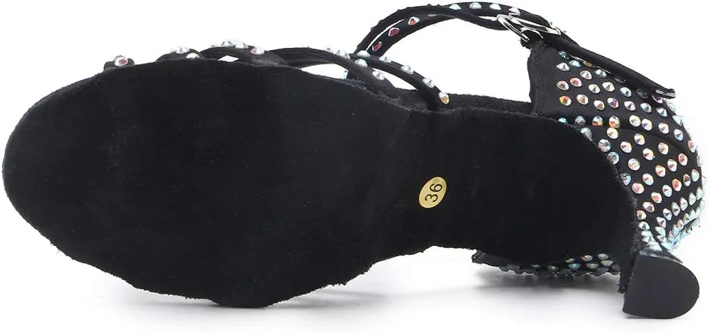 Women's Rhinestone Ballroom Dance Shoes Latin Performance Wedding Shoes For 1920s Party Shoes