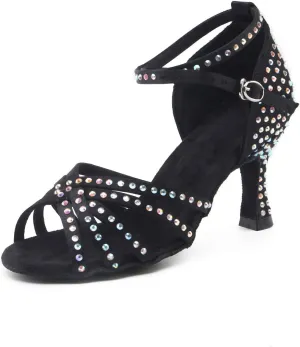 Women's Rhinestone Ballroom Dance Shoes Latin Performance Wedding Shoes For 1920s Party Shoes