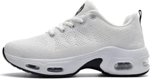 Womens Tennis Running Shoes Athletic Gym Walking Fashion Sneakers Breathable Lightweight Jogging Sport Shoe US Size 5.5-11