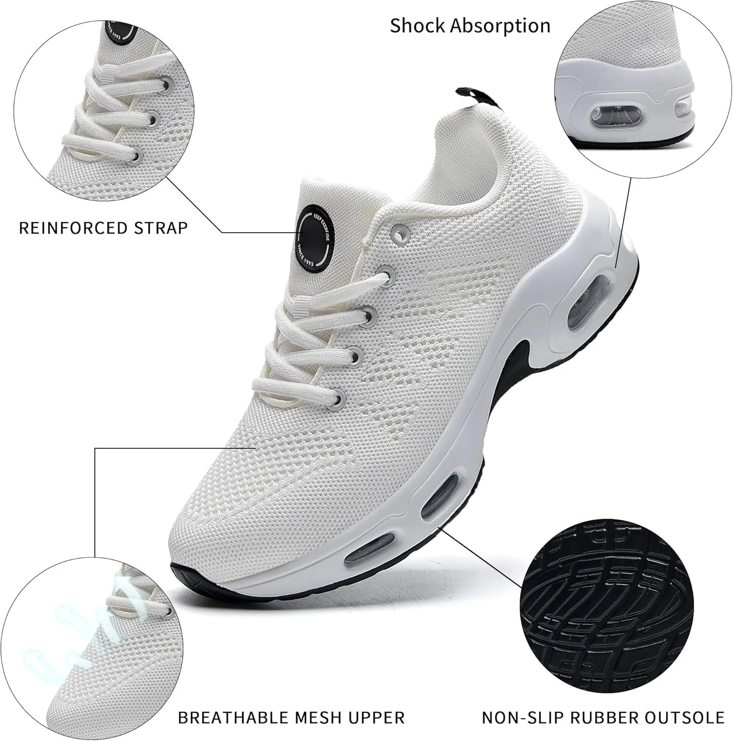 Womens Tennis Running Shoes Athletic Gym Walking Fashion Sneakers Breathable Lightweight Jogging Sport Shoe US Size 5.5-11
