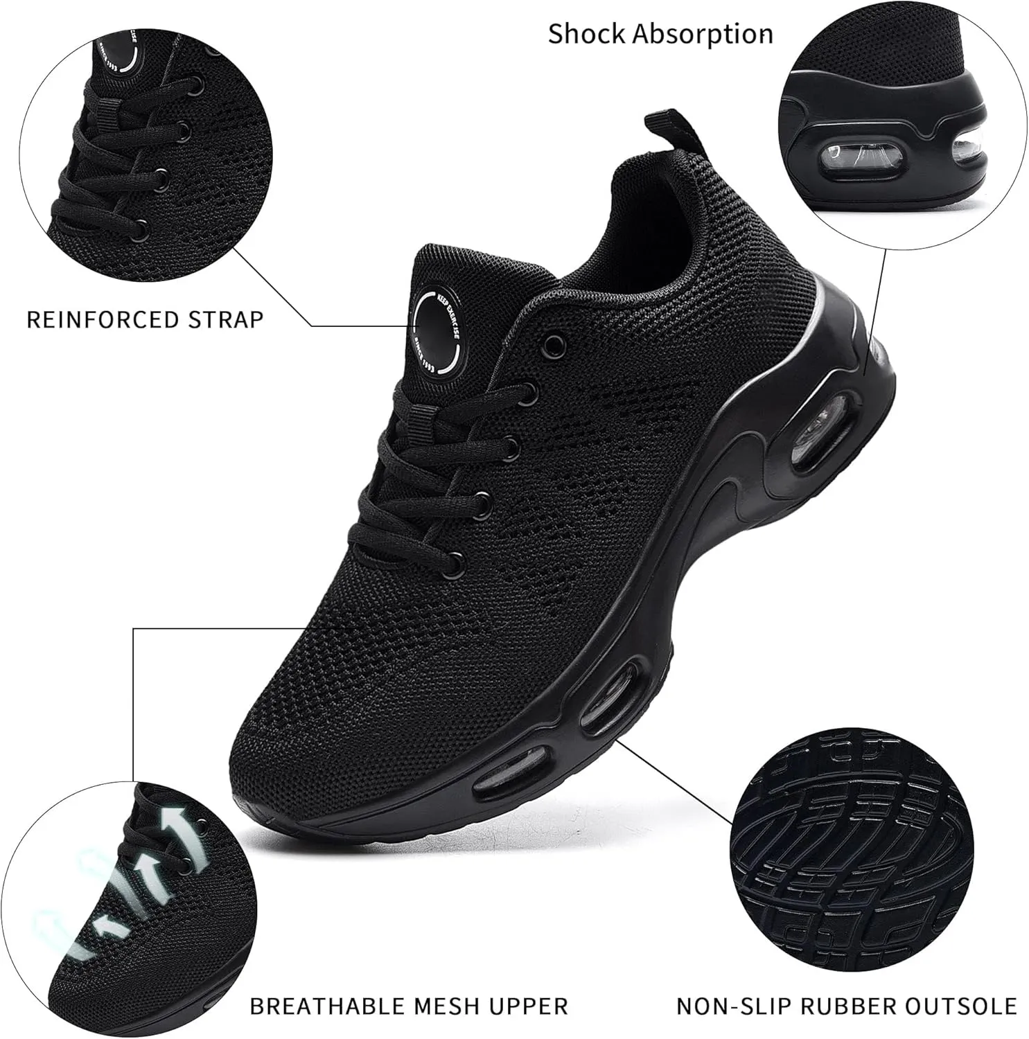 Womens Tennis Running Shoes Athletic Gym Walking Fashion Sneakers Breathable Lightweight Jogging Sport Shoe US Size 5.5-11