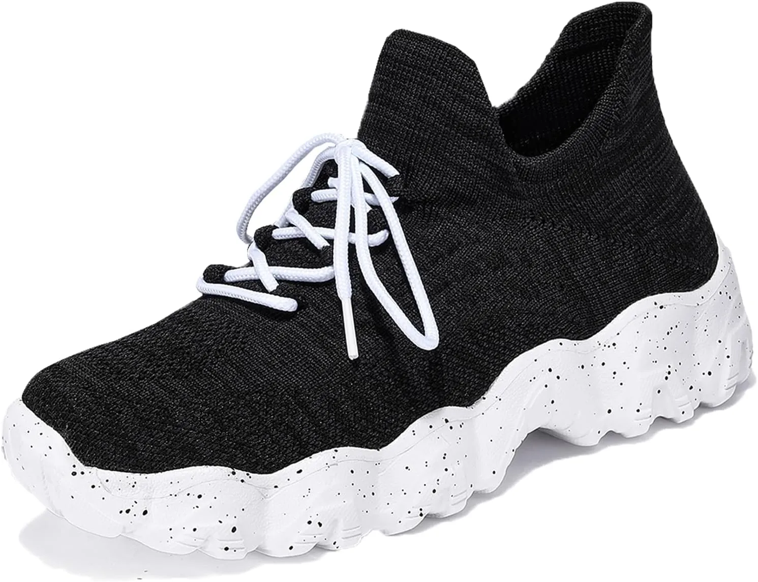 Women's Walking Shoes Slip-On Running Shoes- MD Sole Lightweight Sneakers for Women, Breathable Arch Support Running Gym Shoes