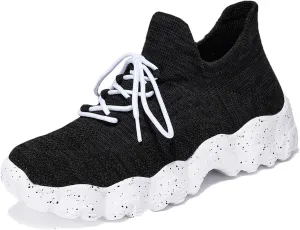 Women's Walking Shoes Slip-On Running Shoes- MD Sole Lightweight Sneakers for Women, Breathable Arch Support Running Gym Shoes