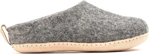 Woolly's Indoor Open Heel Slippers With Leather Sole (Charcoal) - 44 | Premium New Zeland Wool | Handcrafted with Italian Design | Soft, Breathable & Ordor Free