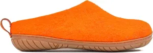 Woolly's Outdoor Open Heel Slippers With Rubber Sole (Orange) - 46 (Standard) | Premium New Zeland Wool | Handcrafted with Italian Design | Soft, Breathable & Ordor Free