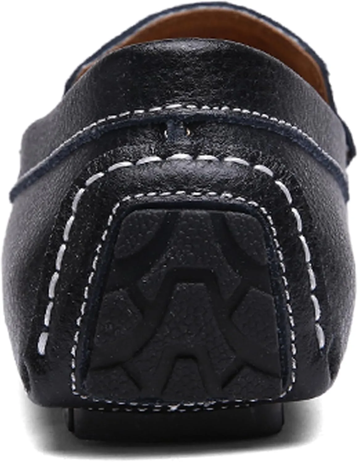 WUIWUIYU Men's Leather Loafers Casual Slip Ons Soft Penny Loafers Walking Driving Boat Shoes