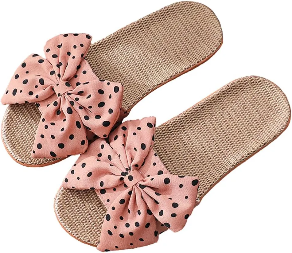xsby Summer House Slippers for Women with Arch Support Breathable Waffle Cotton Indoor Slippers Slip on Open Toe Home Shoes