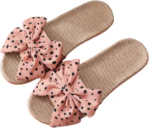 xsby Summer House Slippers for Women with Arch Support Breathable Waffle Cotton Indoor Slippers Slip on Open Toe Home Shoes