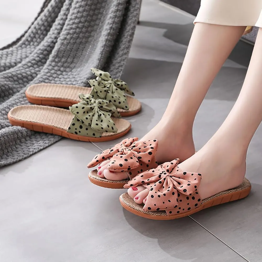 xsby Summer House Slippers for Women with Arch Support Breathable Waffle Cotton Indoor Slippers Slip on Open Toe Home Shoes