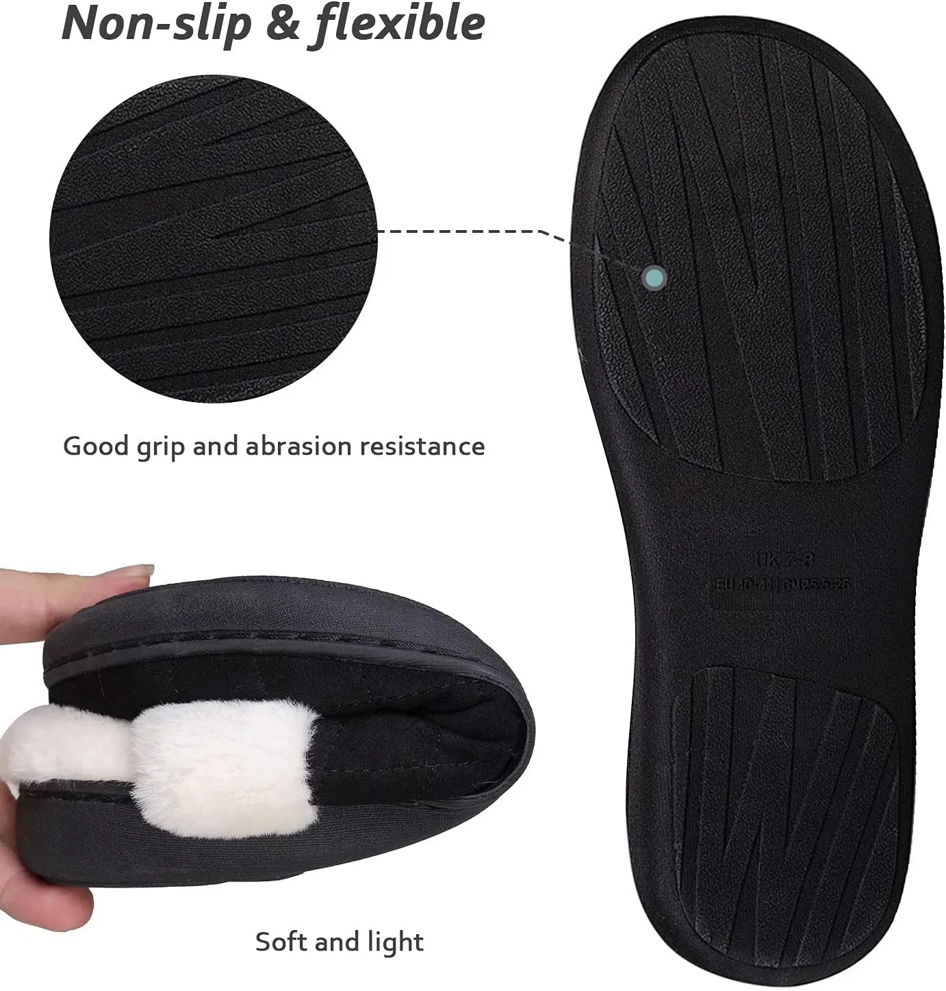 YALOX Women's Slippers Men's Warm Slippers Home Shoes Comfortable Memory Foam Anti-Slip House Cotton Shoes Indoor & Outdoor