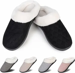 YALOX Women's Slippers Men's Warm Slippers Home Shoes Comfortable Memory Foam Anti-Slip House Cotton Shoes Indoor & Outdoor