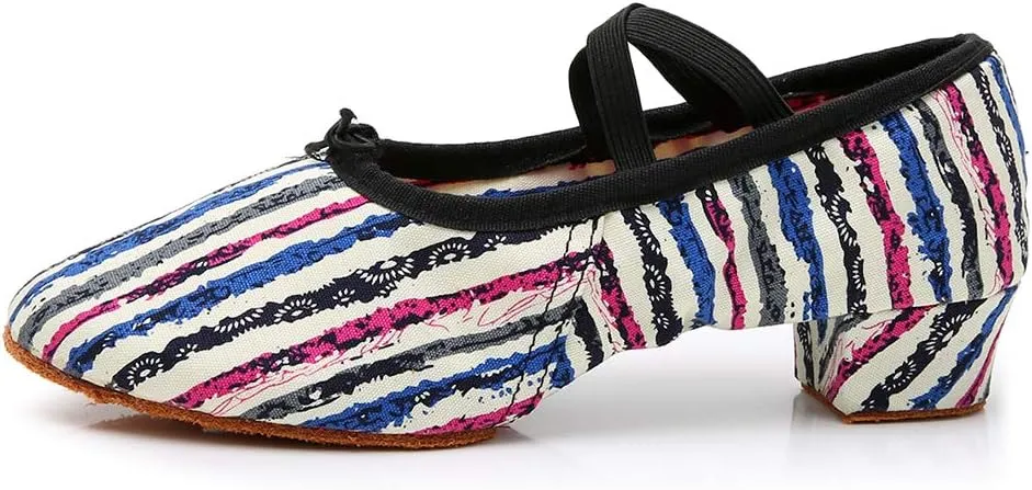 YKXLM Women's Jazz Dance Shoes Leather Professional Ballroom Salsa Practice Performance Dance Shoes,Model JS359