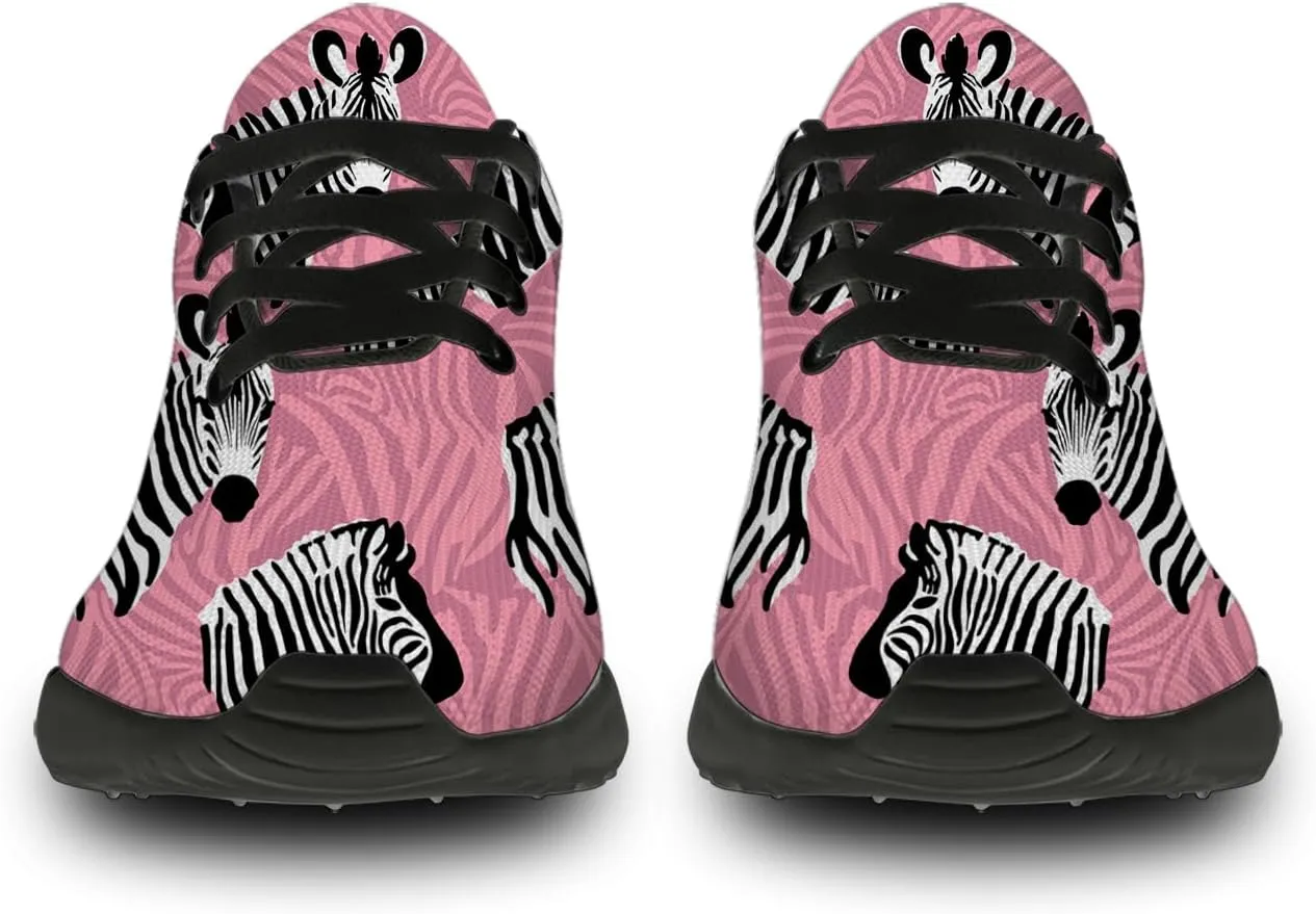 Zebra Shoes for Women Men Tennis Walking Running Shoes Lightweight Animal Texture Sneakers Gifts for Men Women