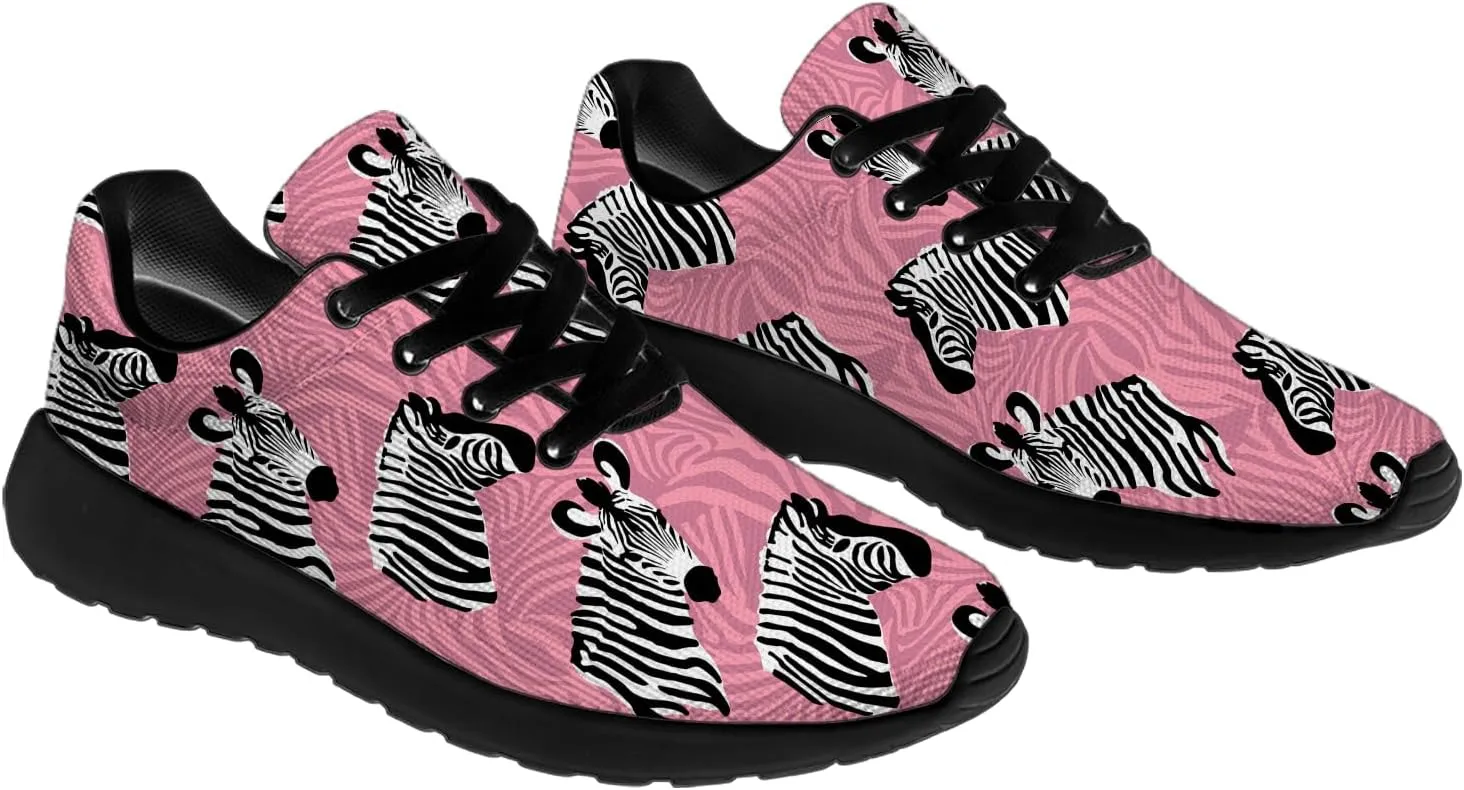Zebra Shoes for Women Men Tennis Walking Running Shoes Lightweight Animal Texture Sneakers Gifts for Men Women