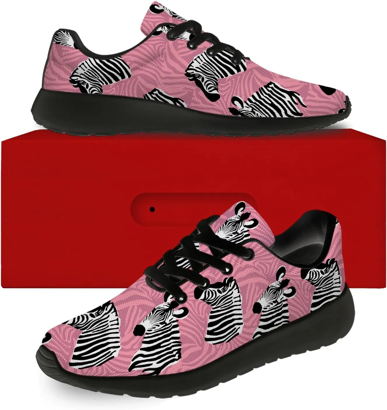 Zebra Shoes for Women Men Tennis Walking Running Shoes Lightweight Animal Texture Sneakers Gifts for Men Women
