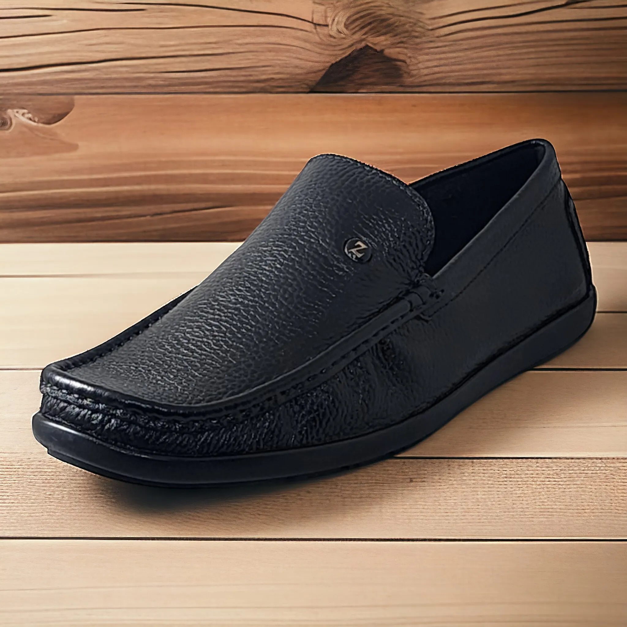 ZOOM D1315 BLACK Men's Loafers/Leather Shoes