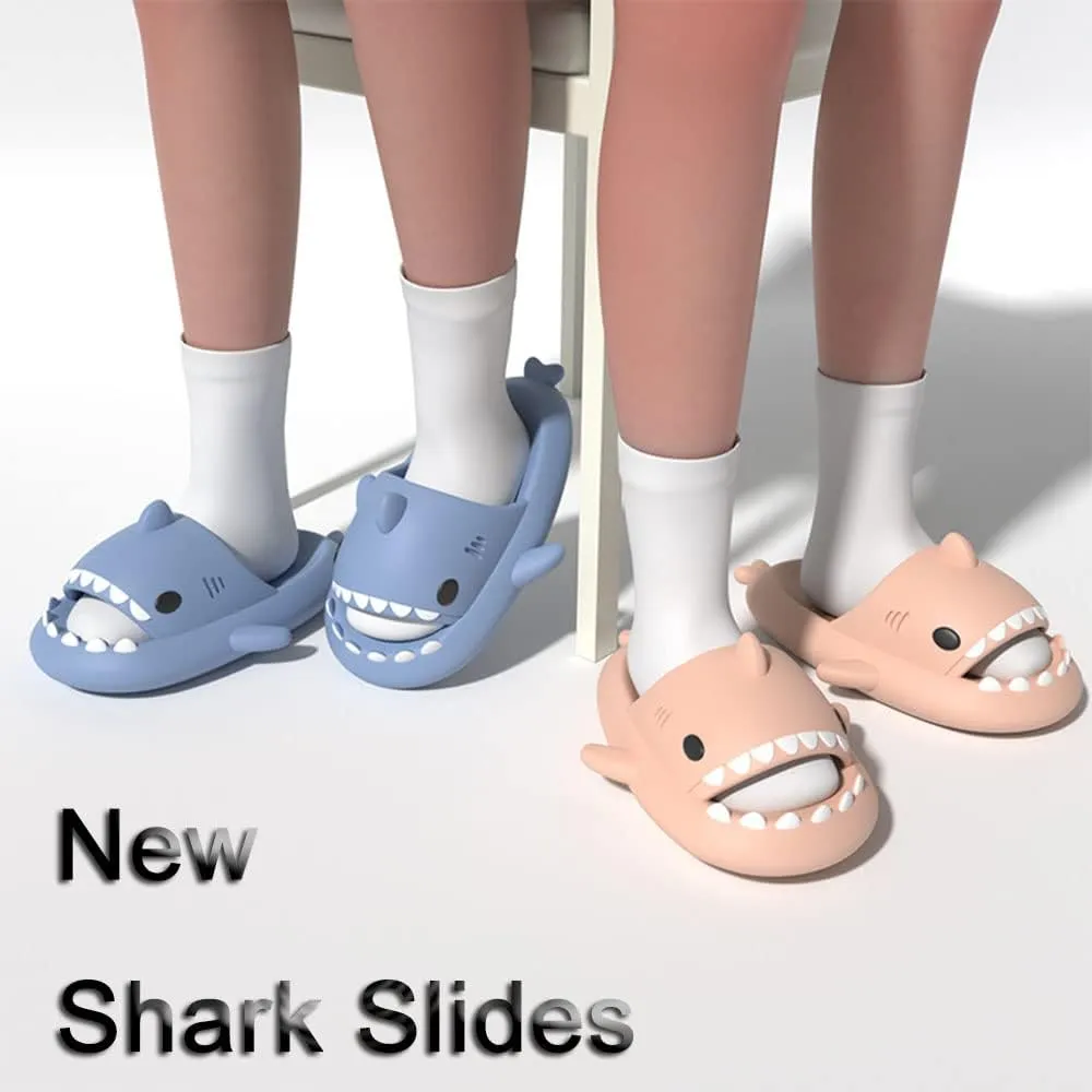 Zureto Unisex Shark Slides, Shark Slides Adult, Cloudy Shark Slides for Men and Women