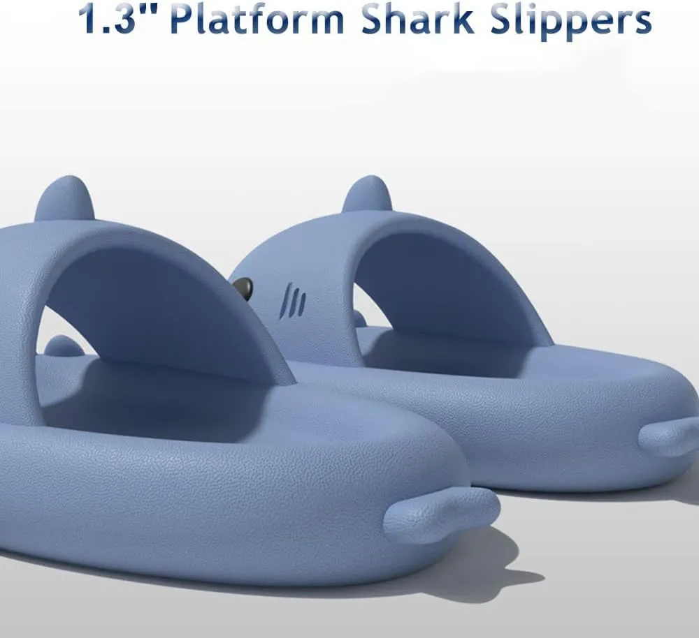 Zureto Unisex Shark Slides, Shark Slides Adult, Cloudy Shark Slides for Men and Women
