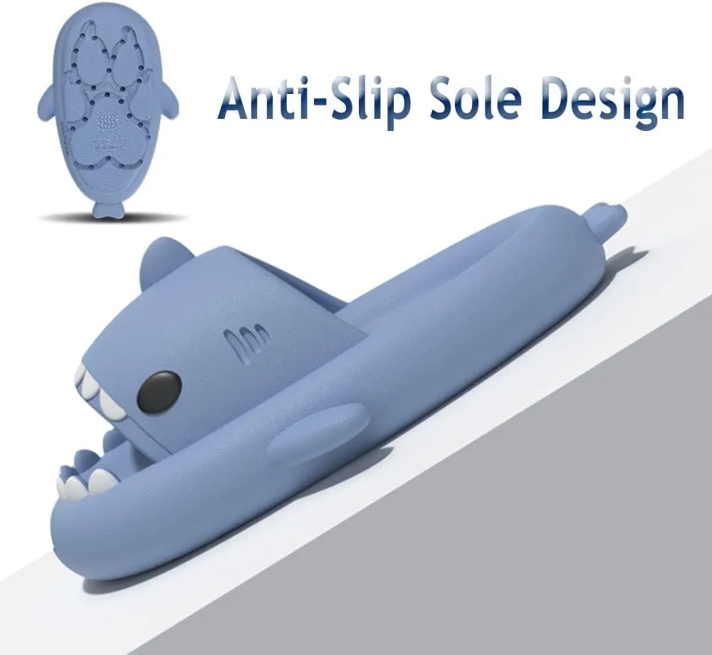 Zureto Unisex Shark Slides, Shark Slides Adult, Cloudy Shark Slides for Men and Women