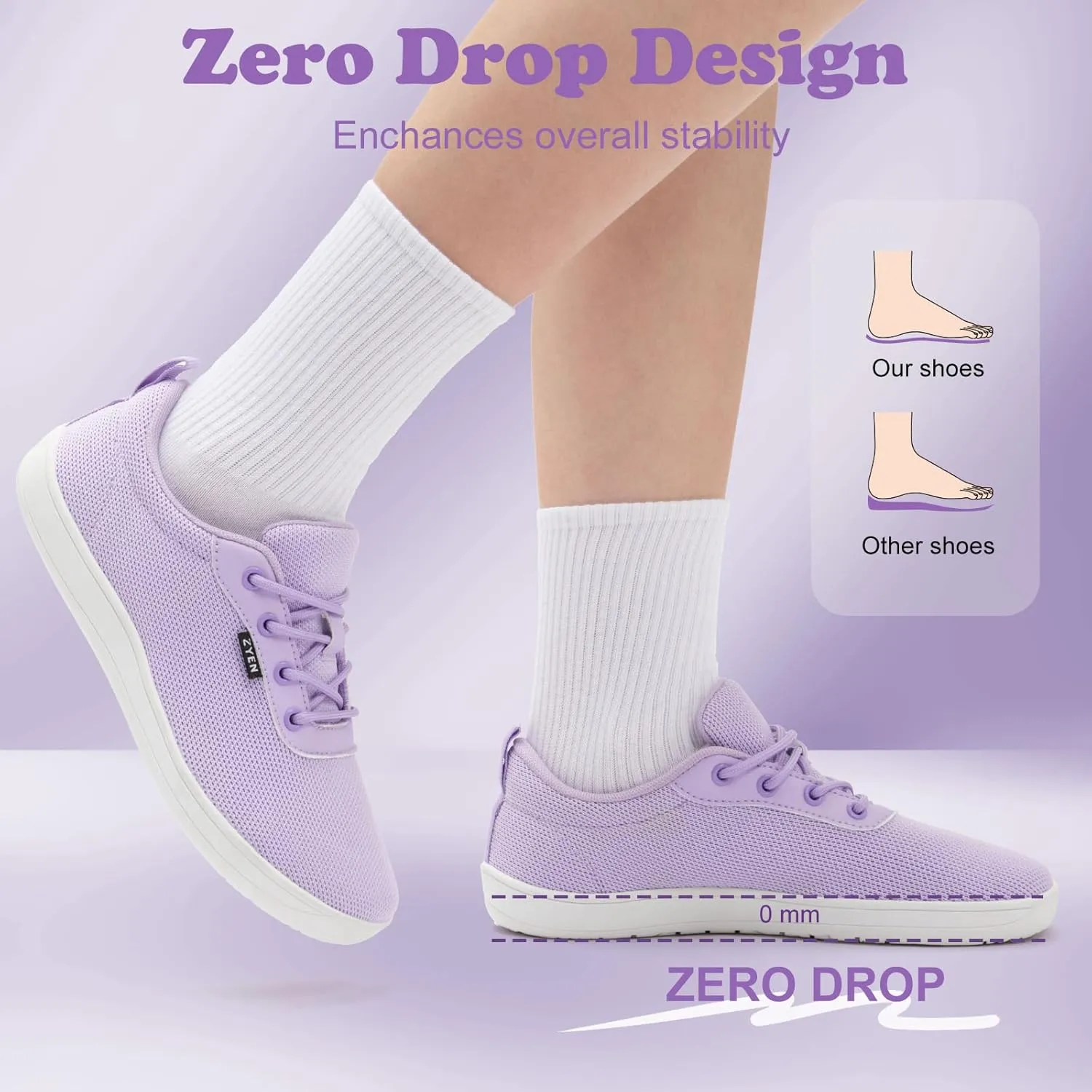 ZYEN Wide Toe Box Barefoot Shoes for Women | Wide Width Breathable Camouflage Shoes | Zero Drop Sole Fashion Non Slip Gym Sneaker Lightweight Minimalist Walking Sneaker